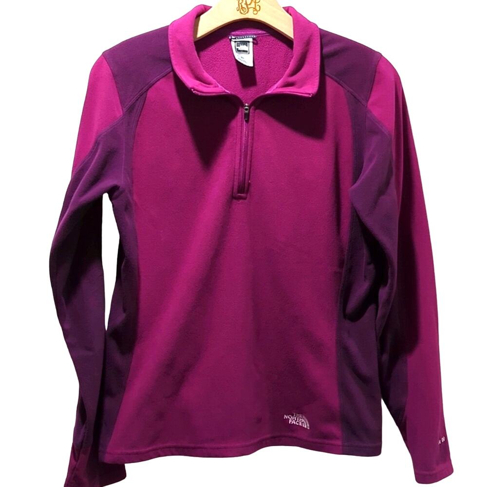 The North Face Pullover 1/4 Zip Fleece Jacket Women's M Magenta Purple TKA 100